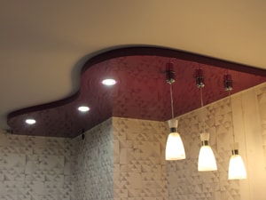 двухуровневый натяжной потолок