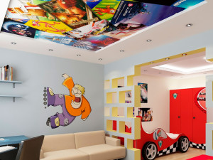 картинка натяжного потолка с фотопечатью