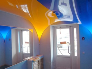 3d натяжной потолок в магазине